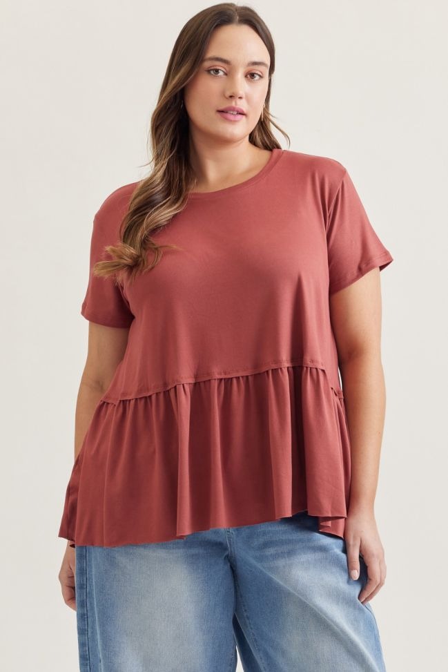 Effortless Chic Peplum Top in Plus Size